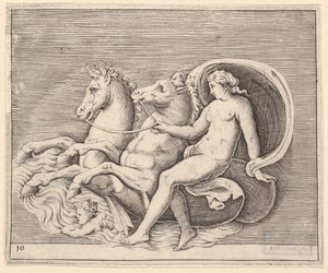 Female Nude with Two Seahorses