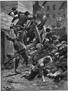 Fighting at the Barricades, The July Monarchy, France by Unbekannt