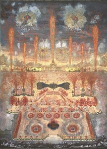 Fireworks and illumination on June 16, 1744 in Moscow, Mid 18th century by Unbekannt
