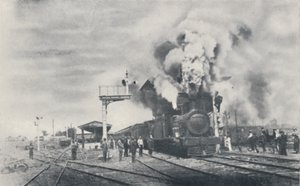 First Train of the Intercolonial Railway Leaving Kalgoorlie, 1923 by Unbekannt