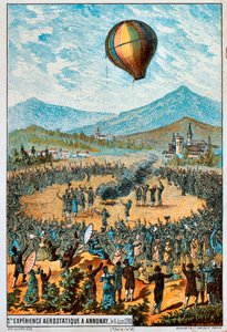 First Test Flight of a Hot Air Balloon at Annonay, France, 4 June, 1783 by Unbekannt