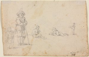 Five Figure Studies, 1600s by Unbekannt