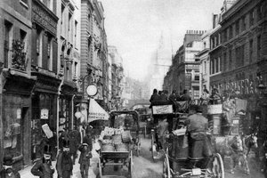 Fleet Street as seen from opposite Salisbury Court, London