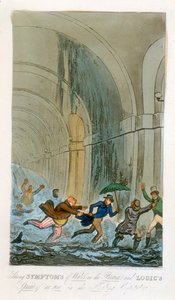 Flooding during the excavation of the Thames Tunnel, London, 1828 by Unbekannt