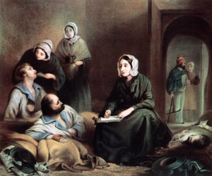 Florence Nightingale, British Nurse and Hospital Reformer, at Scutari Hospital, Turkey, 1855 by Unbekannt