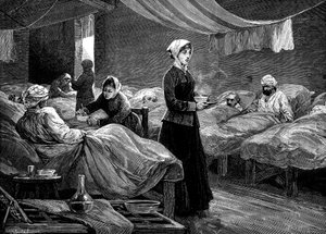 Florence Nightingale in the barrack hospital at Scutari by Unbekannt