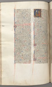 Fol. 227v, Psalm 80, Historiated Initial E, David Hitting a Carillon of Hells, c. 1275-1300