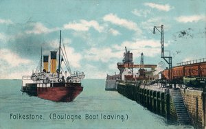 Folkestone Boulogne Boat Leaving, c1905 by Unbekannt