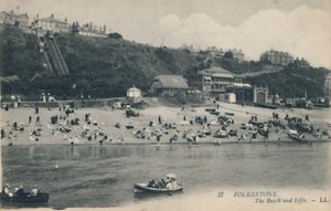 Folkestone. The Beach and Lifts by Unbekannt