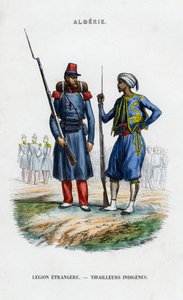 Foreign legionnaire and native sharpshooter, French Army in Algeria by Unbekannt