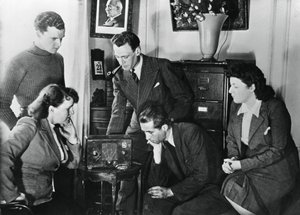 French Citizens Listening to a Broadcast by Vichy Deputy Premier Admiral Darlan