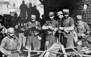 French Soldiers at Rest in Champagne, France, World War I by Unbekannt