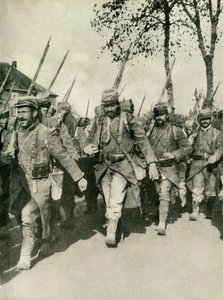 French Troops on the March, First World War by Unbekannt