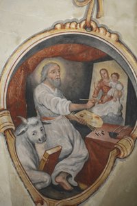 Fresco in Maglie church: Saint Luke painting, Maglie, Italy by Unbekannt