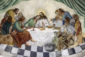 Fresco in Zollino Church: The Last Supper