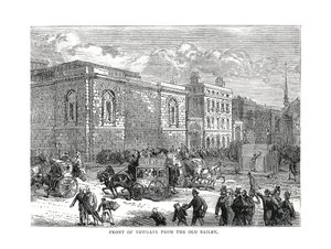 Front of Newgate from the Old Bailey by Unbekannt