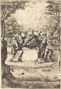 Frontispiece for the Sacred Cosmologia Title with Astrologers by Unbekannt