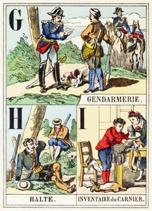 G H I: Gendarmerie, Halt, Inventory of the Game Bag - The Hunting Alphabet, c.1890 by Unbekannt