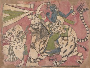 Ganesha Leads Shiva and Durga in Procession by Unbekannt