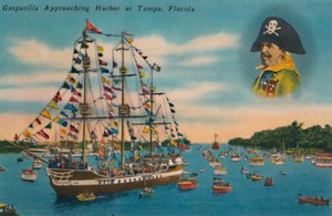 Gasparilla Approaching Harbor at Tampa, Florida, c1940s by Unbekannt