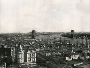 General View Showing the Brooklyn Bridge, New York, USA, 1895 by Unbekannt
