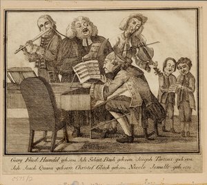 Georg Friedrich Haendel, Johann Sebastian Bach, Giuseppe Tartini, Johann Joachim Quantz, Christoph W by Unbekannt