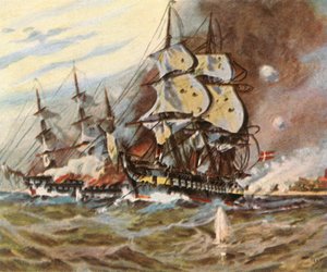 German battery attack from the beach at Eckernförde, 5 April 1849, 1936 by Unbekannt