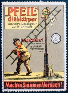 German gas mantle advertising label
