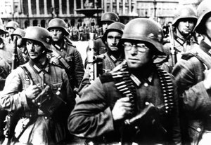 German Soldiers Marching in Paris, 14 June 1940 by Unbekannt