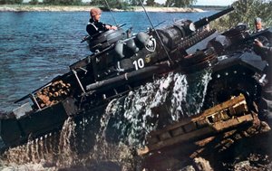 German Tank Fording a River, Russia, 1941 by Unbekannt