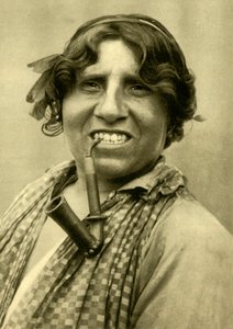 Gipsy Woman Smoking a Pipe, Burgenland, Austria, c1935
