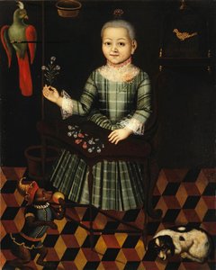 Girl with Parrot by Unbekannt