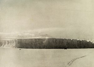 Glacier South of Cape Barne, with motor travelling on sea ice by Unbekannt