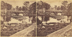 Golbourn Punt at Seymour, Australia, 1860s