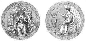 Great Seal of Queen Ann, after the union of England and Scotland by Unbekannt