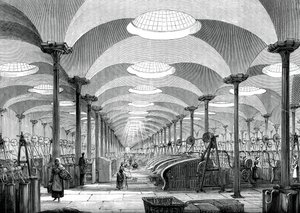 Great hall in Messrs Marshalls flax mill, Leeds by Unbekannt