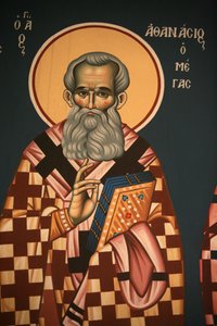 Greek Orthodox Icon Depicting Saint Athanasos the Great, Thessaloniki, Greece by Unbekannt