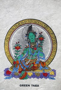 Green Tara, Buddhist symbol of prosperity, Kopan monastery, Bhaktapur, Nepal by Unbekannt
