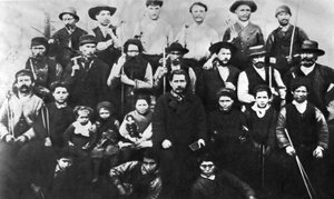 Group of Parisian workmen participating in the Commune, photograph. Paris Commune by Unbekannt