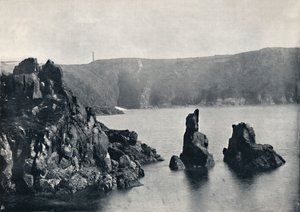 Guernsey - Moulin Huet Bay, with the Dog and Lion Rocks, 1895