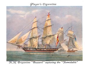 H.M. Brigantine Buzzard Capturing the Formidable by Unbekannt