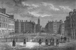 Hanover Square, Westminster, London, in 1750, c1800-1878 by Unbekannt