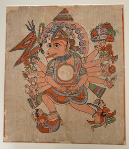 Hanuman in His Tantric Five-Headed Pancha Mukha Form by Unbekannt