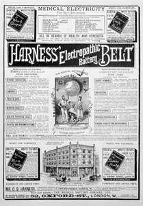 Harness Electropathic Battery Belt advert, 1893 by Unbekannt