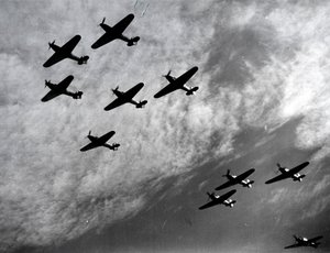 Hawker Hurricanes Flying in Formation, Battle of Britain, World War II by Unbekannt