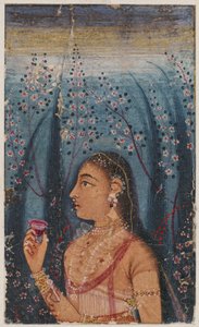 Head of a Young Woman, Among Flowering Stems by Unbekannt