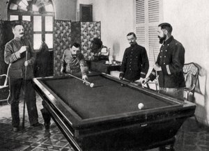 Henri Gouraud, French soldier, playing billiards by Unbekannt