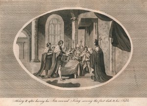 Henry II, After Having His Son Crowned King, Serving the First Dish to His Table by Unbekannt