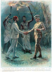 Henry Morton Stanley, Welsh Journalist and Explorer, Meeting Emin Pasha at Kavalli by Unbekannt