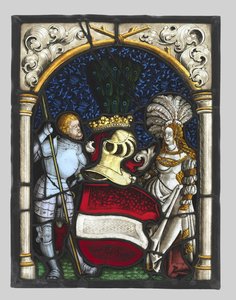 Heraldic Panel Depicting a Knight and a Lady with the Arms of the Archduchy of Austria, c. 1515 by Unbekannt